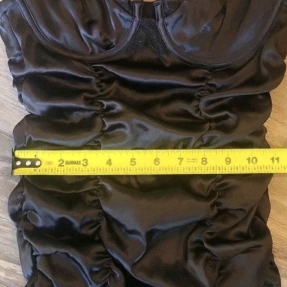 For Love & Lemons Black Ruched Lace Detail Sleeveless Mini Dress, XXS - Picture 7 of 12